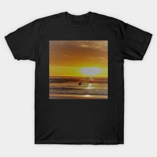 Surfer Watching Sunrise On Cocoa Beach, FL T-Shirt